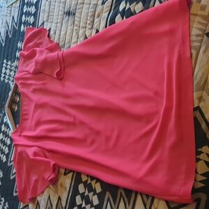 Coral Flutter Sleeve Dress